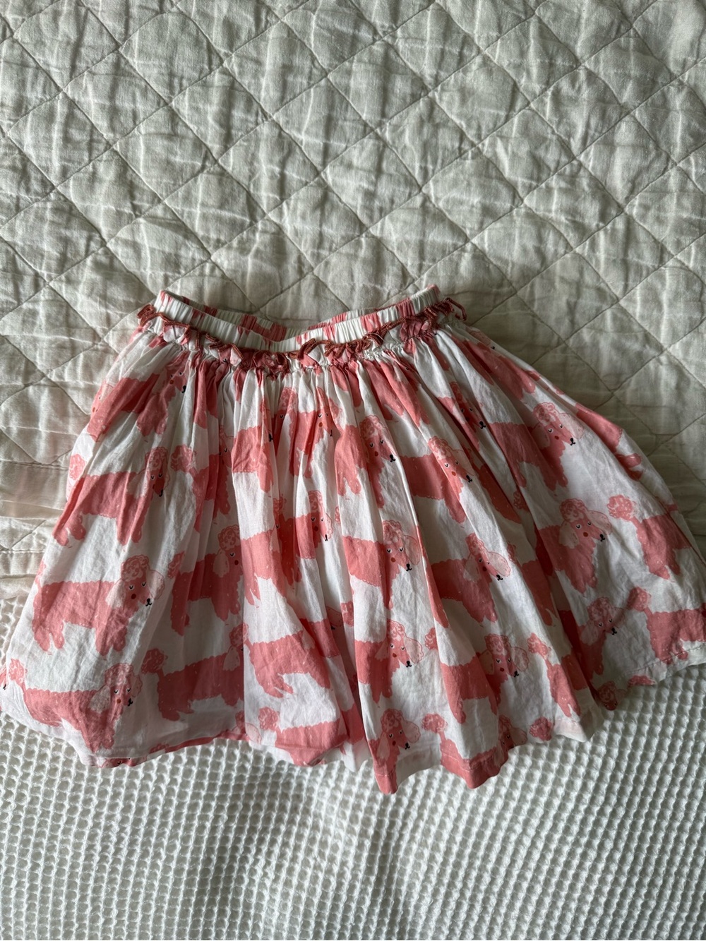Girls Pink and White Poodle Skirt -Size 6 - Pink Chicken